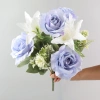 The wedding is decorated with a center of 9 pieces of artificial and simple flowers Application Scenario